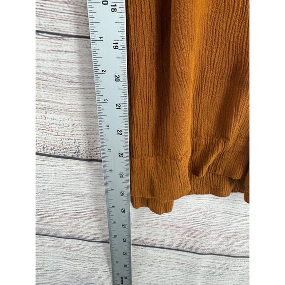 Everyday Collection Crepe Wide Leg Pants Womens 2 Brown Tie Waist Pockets - Picture 9 of 10